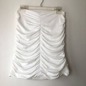 Princess Polly White Ruched Mini Skirt 10